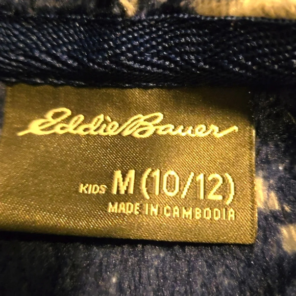 Eddie Bauer Child's Robe Unisex Blue & White size M(10/12) - Picture 3 of 8